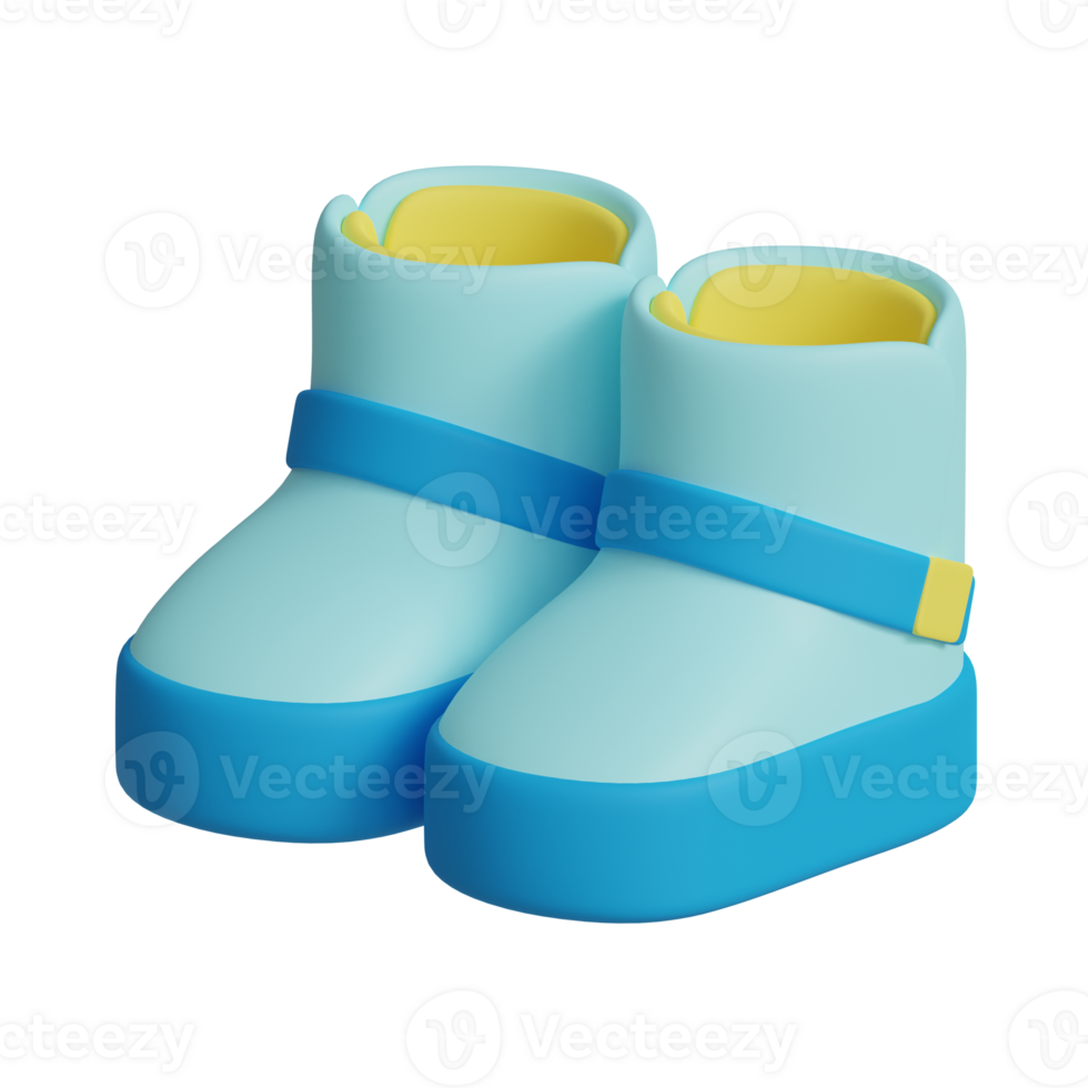 3d illustration of winter boots icon png