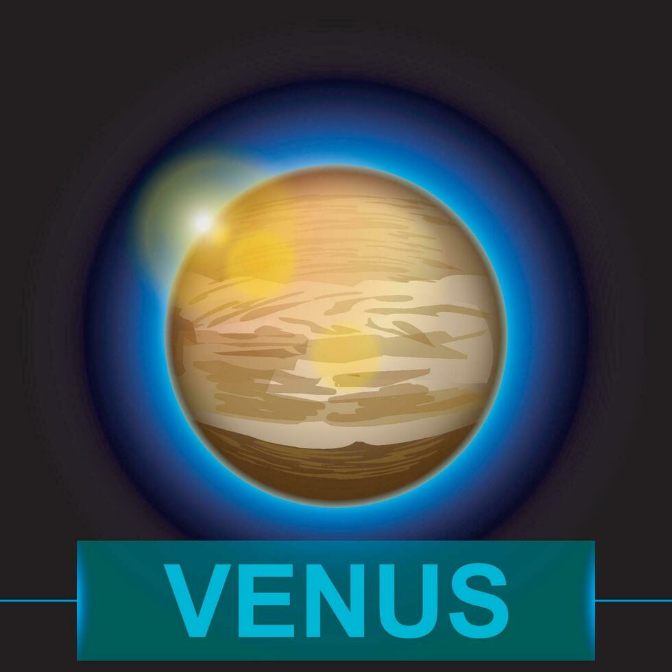 planeta Venus oscuro vector