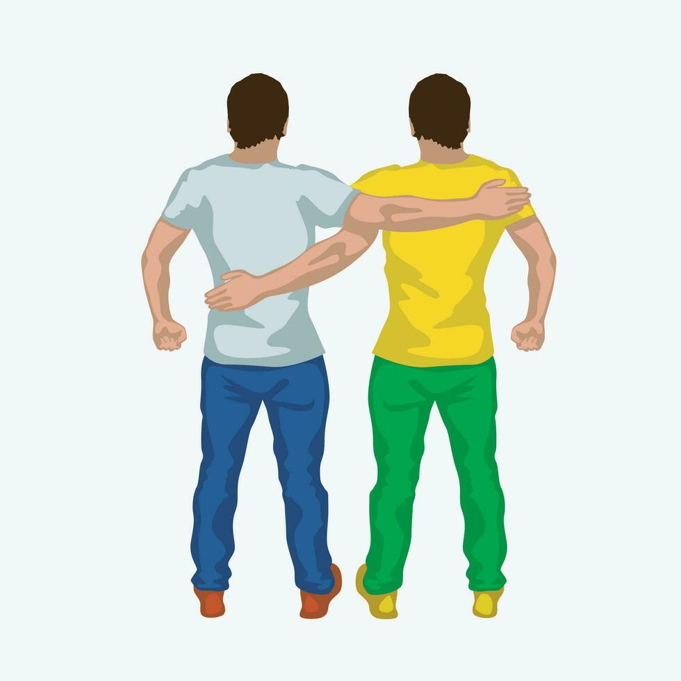 gay silhouette from back vector