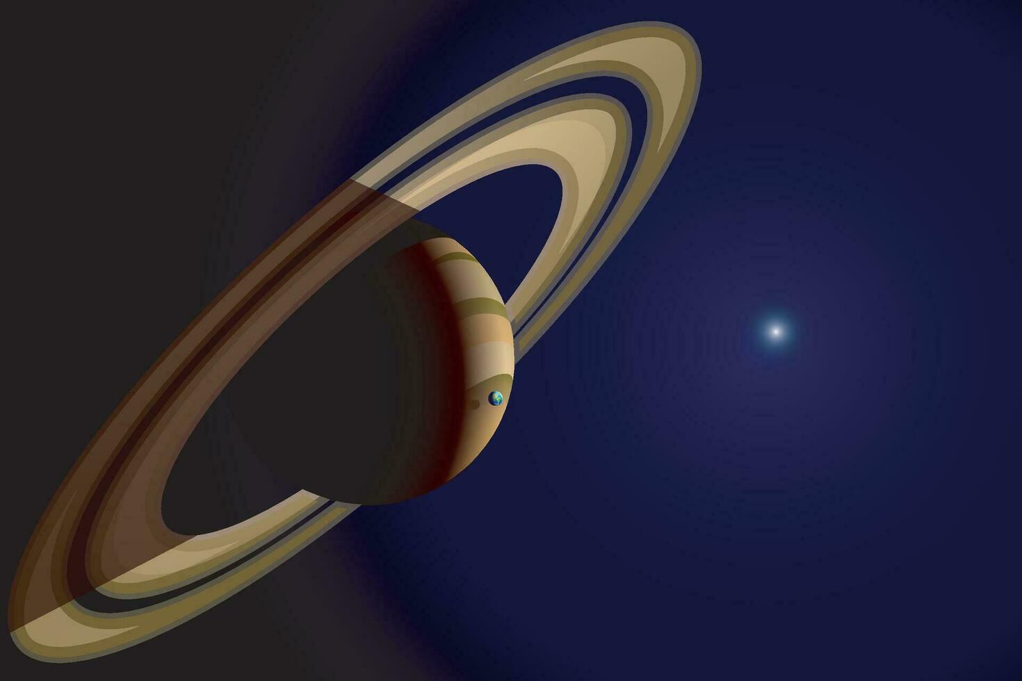 planetas Saturno en oscuro vector