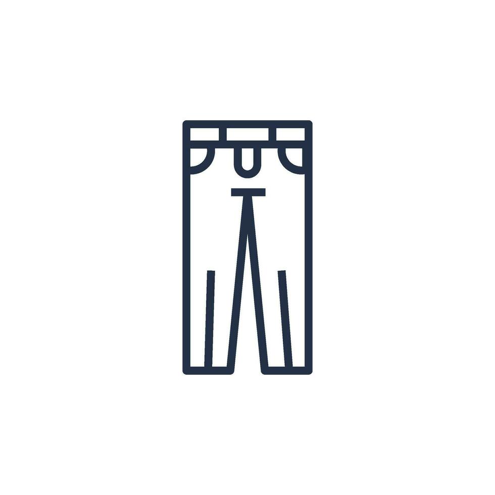 Clothes Outline Monochrome Classic Jeans Icon vector