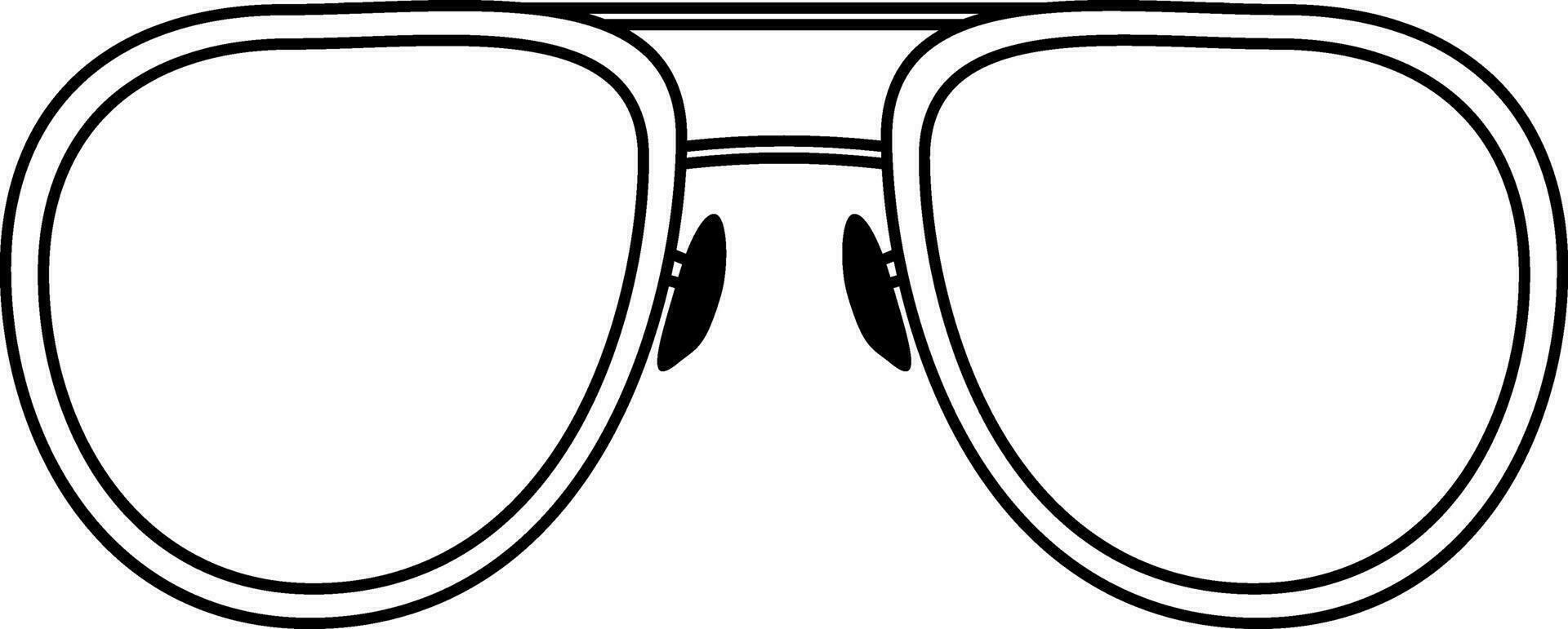 Thin Contour Line Of Classic Aviator Glasses vector