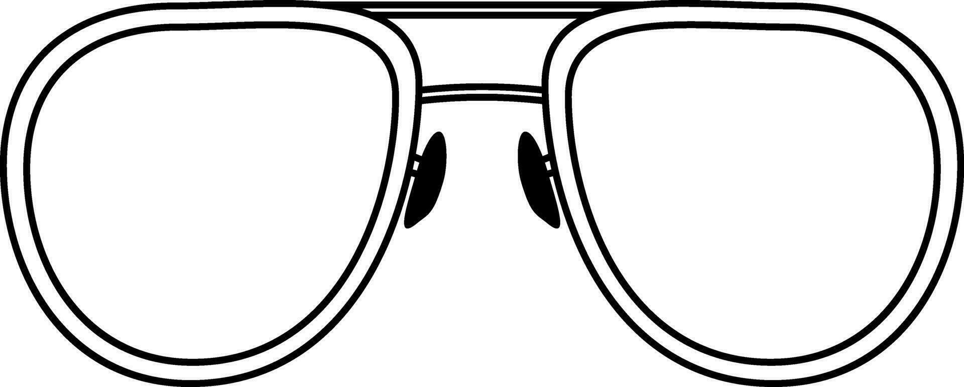 Thin Contour Line Of Classic Aviator Glasses vector