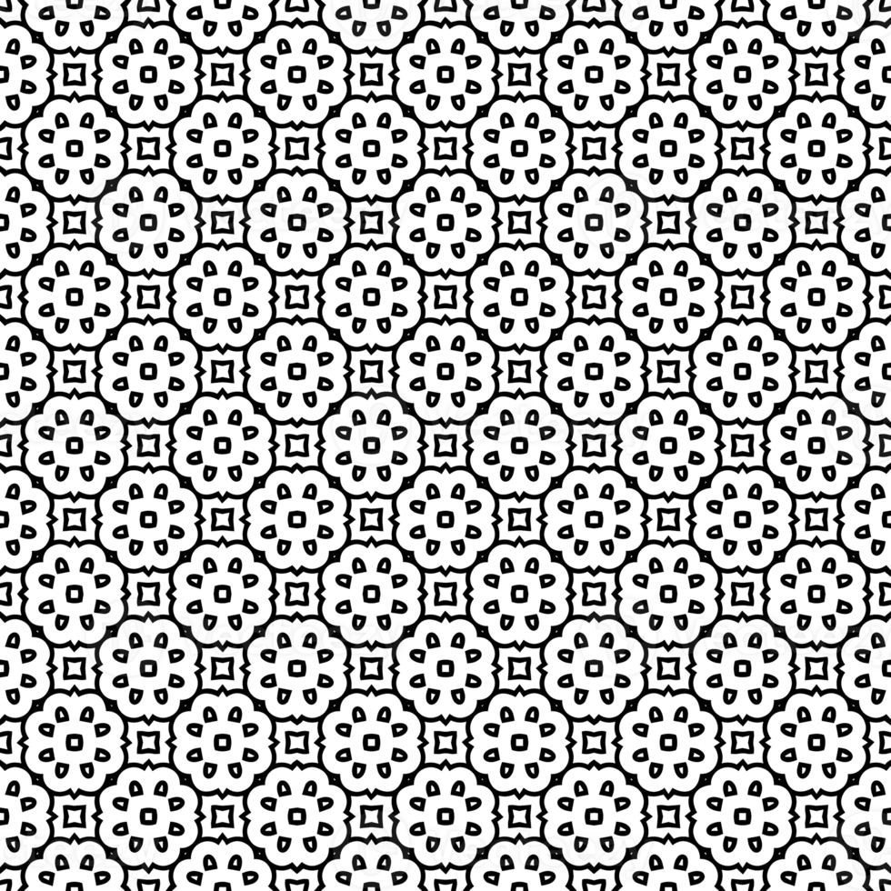 Black seamless abstract pattern. Overlay for background and backdrop. Ornamental design. PNG graphic illustration with transparent background.