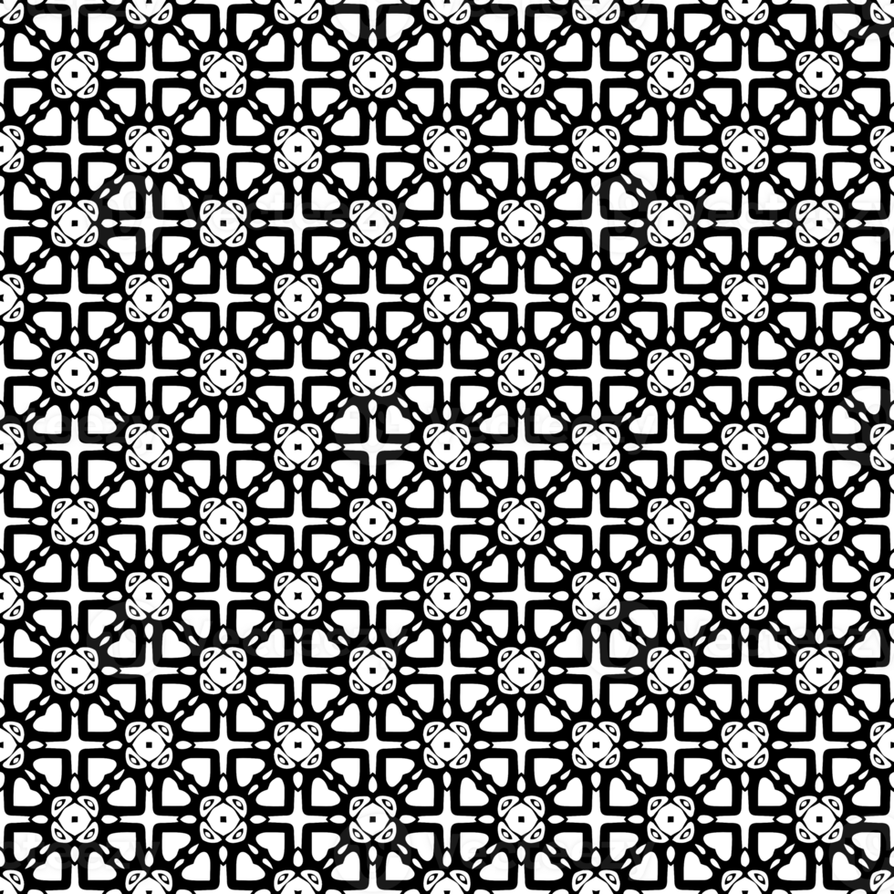 Black seamless abstract pattern. Overlay for background and backdrop. Ornamental design. PNG graphic illustration with transparent background.