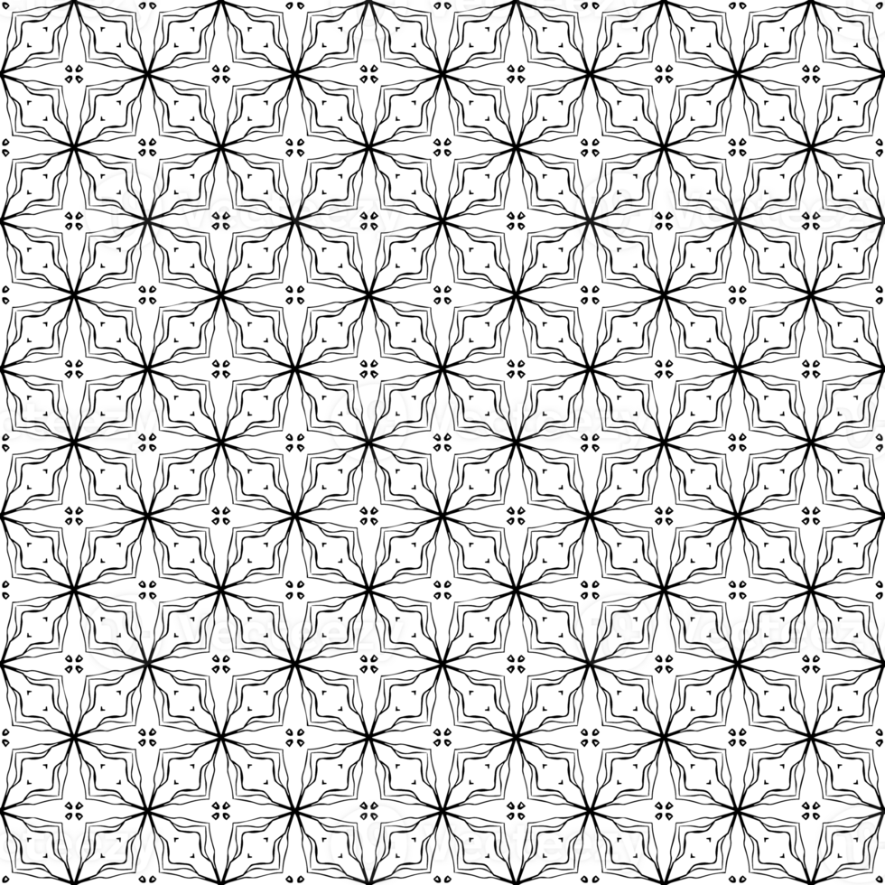 Black seamless abstract pattern. Overlay for background and backdrop. Ornamental design. PNG graphic illustration with transparent background.