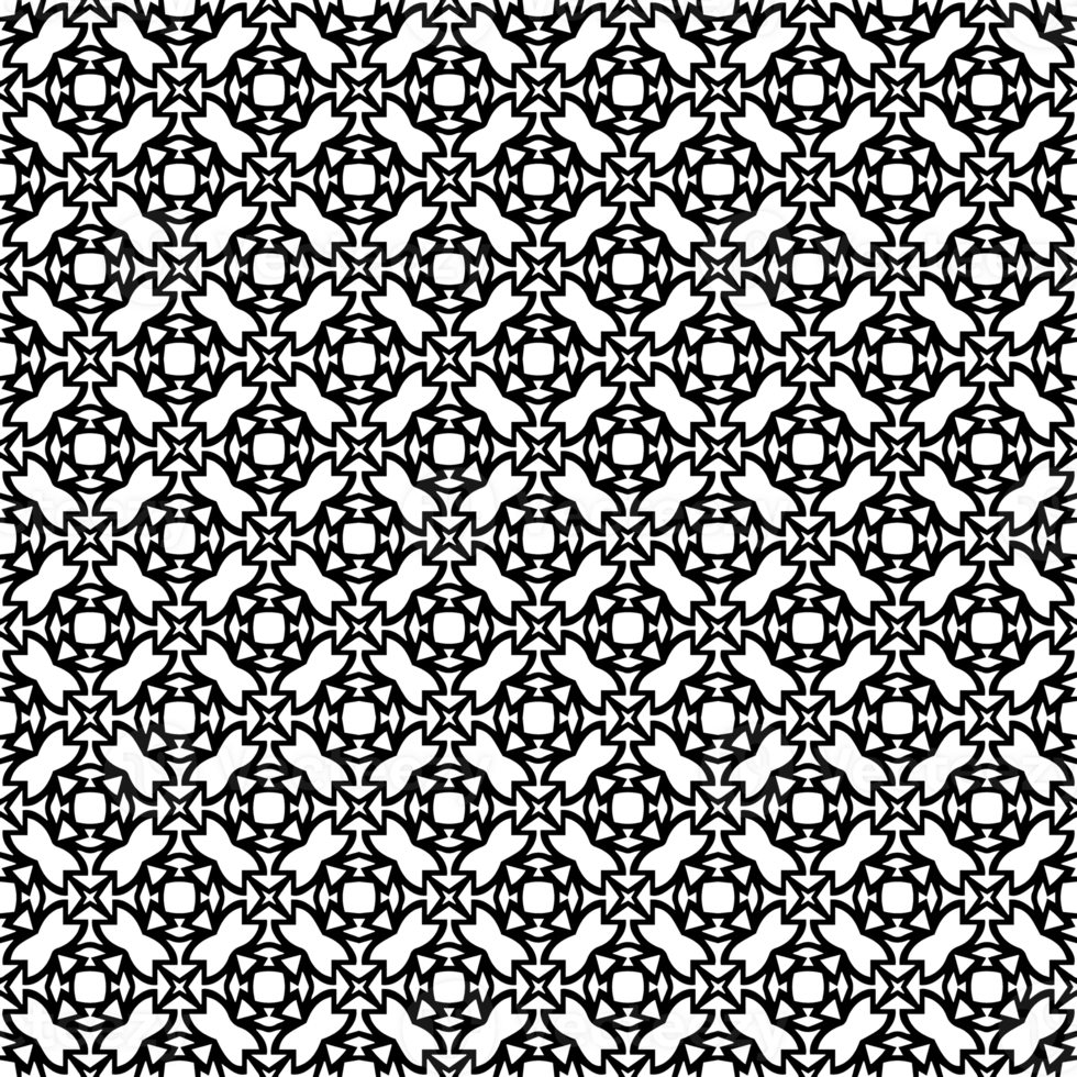 Black seamless abstract pattern. Overlay for background and backdrop. Ornamental design. PNG graphic illustration with transparent background.