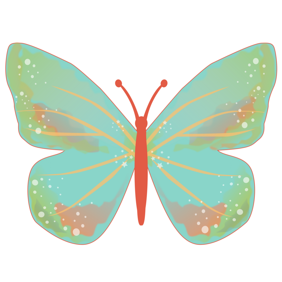 green butterfly design png