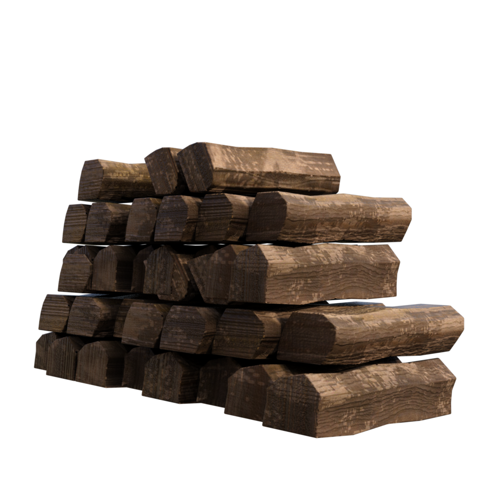 une pile de bois sur transparent png