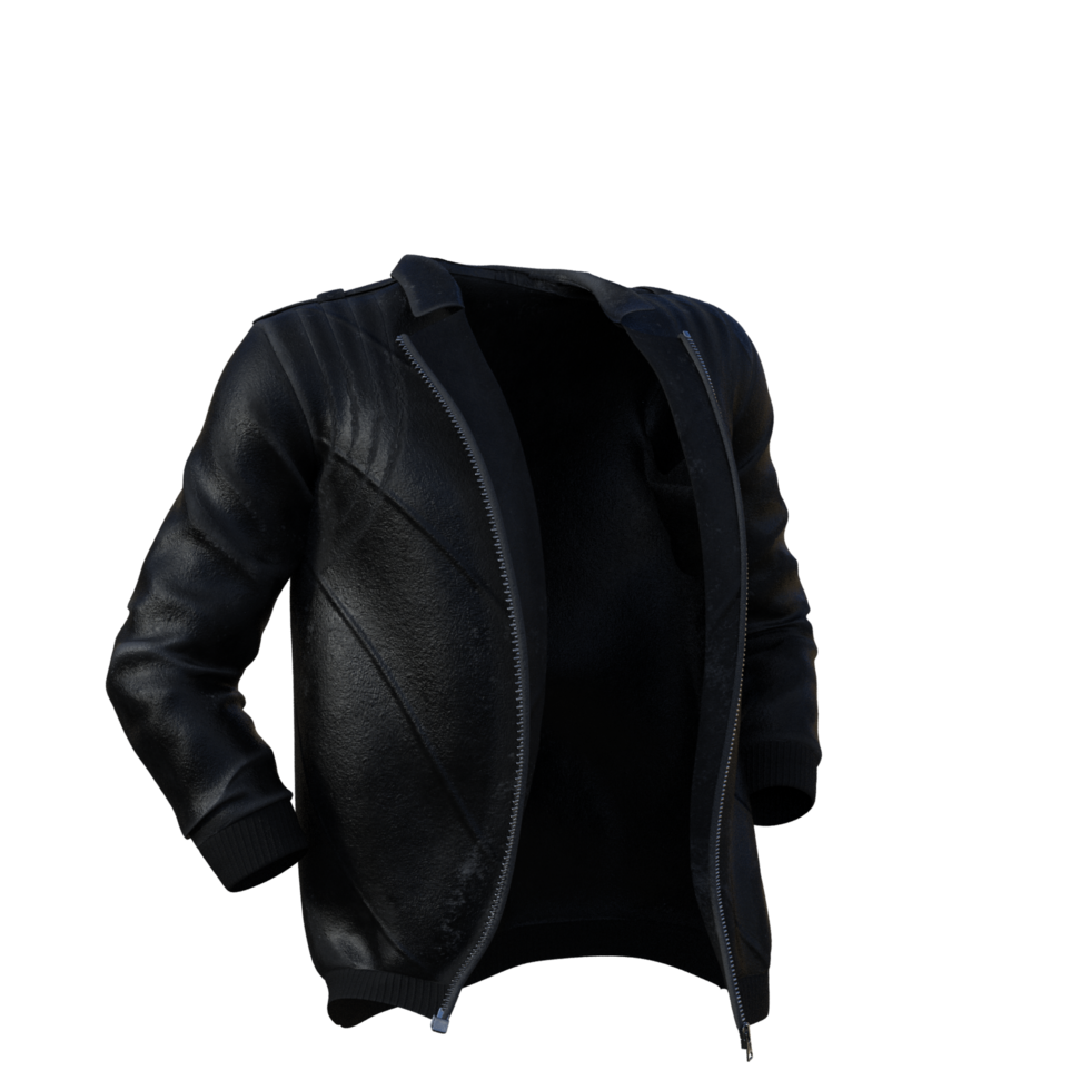 black jacket on a transparent png