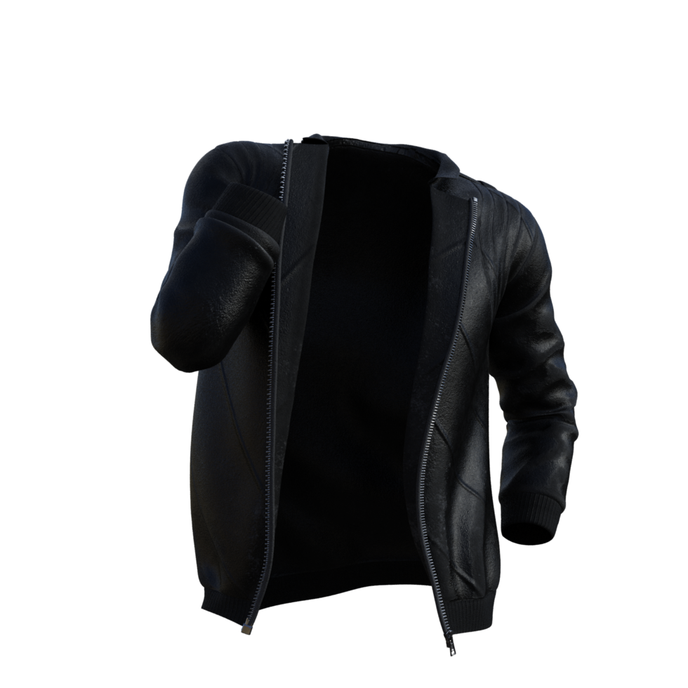 black jacket on a transparent png
