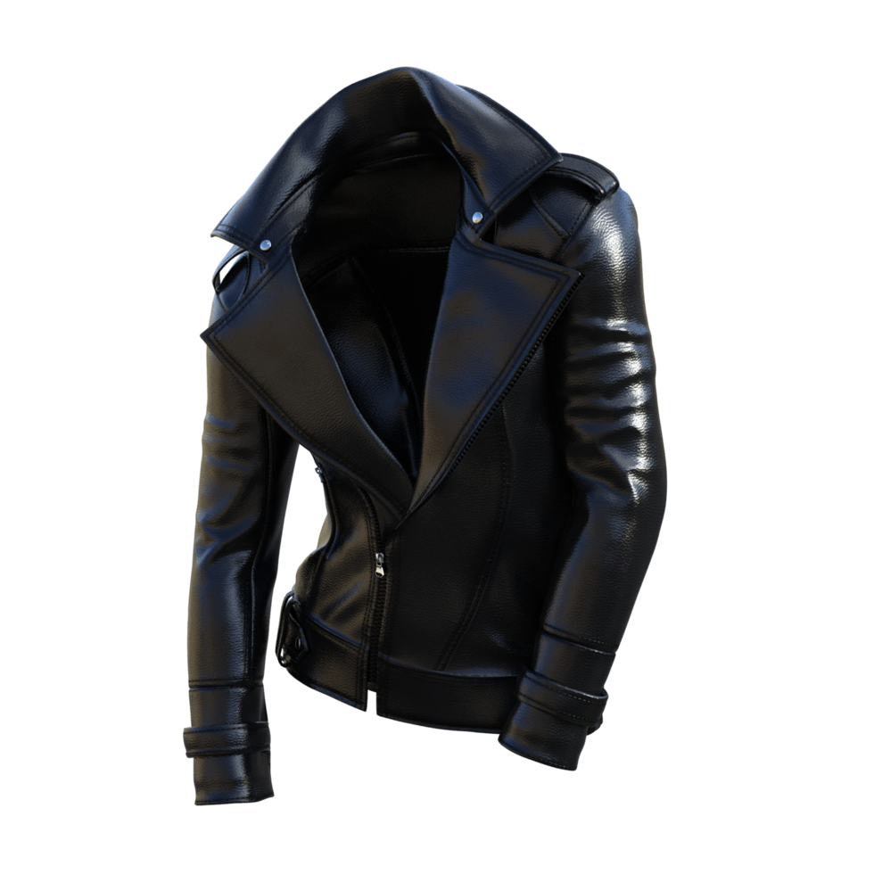 black leather jacket on transparent png