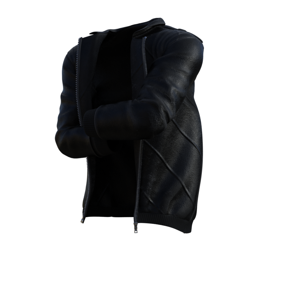 black jacket on a transparent png