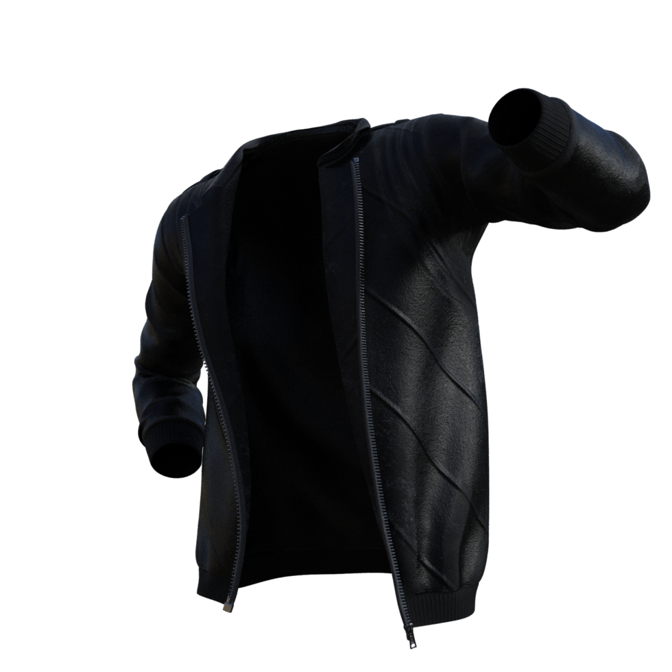 black jacket on a transparent png