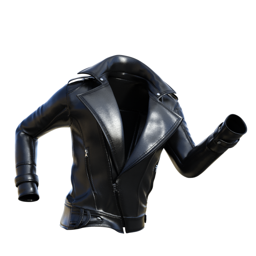 black leather jacket on transparent png