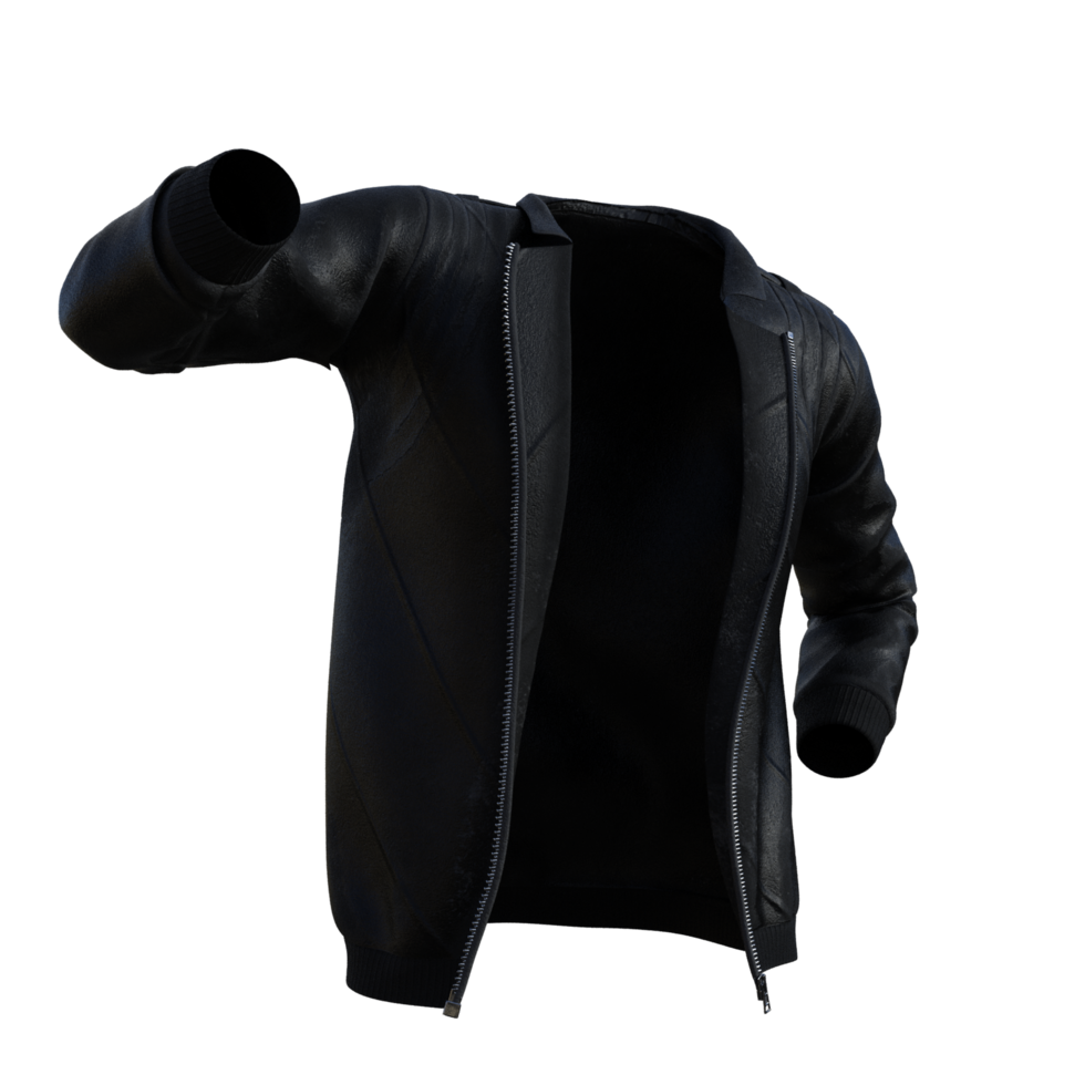 black leather jacket on transparent png