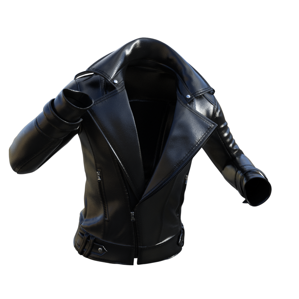 black leather jacket on transparent png