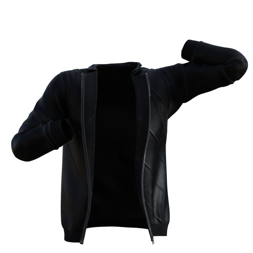black jacket on a transparent png