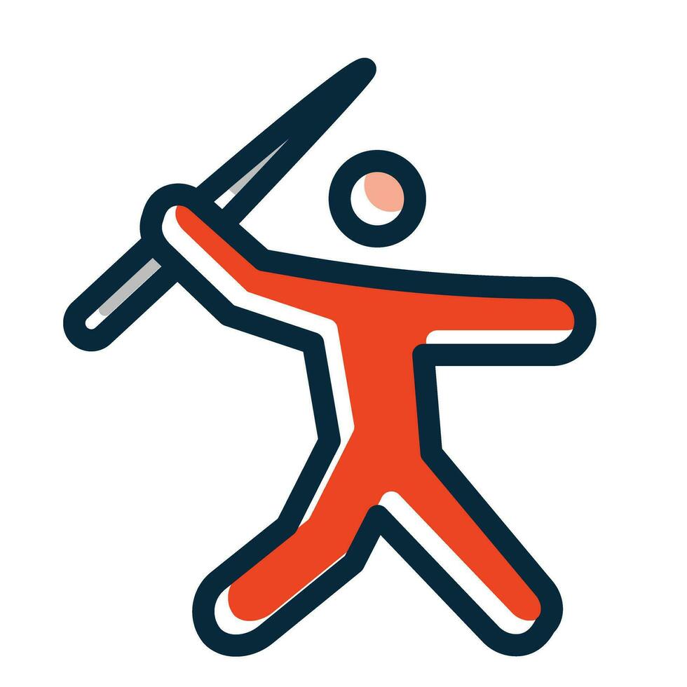 Javelin Vector Thick Line Filled Dark Colors