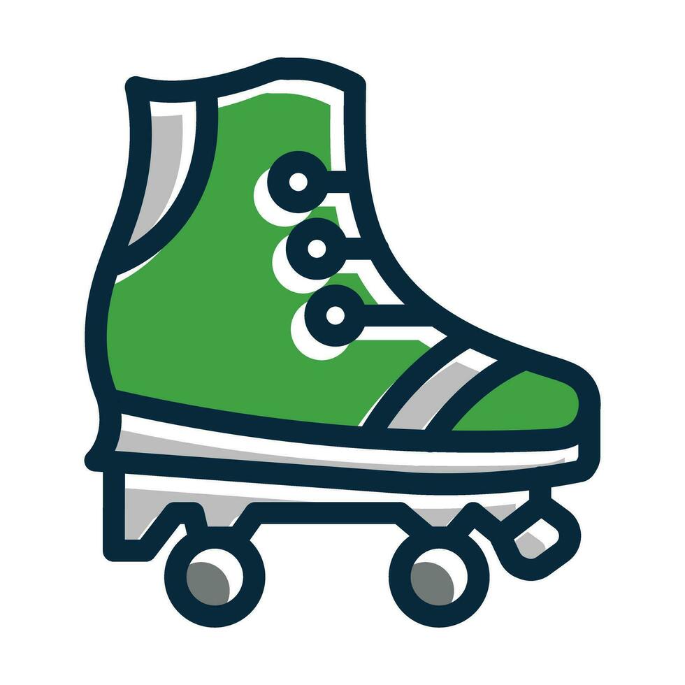 Roller Skate Vector Thick Line Filled Dark Colors