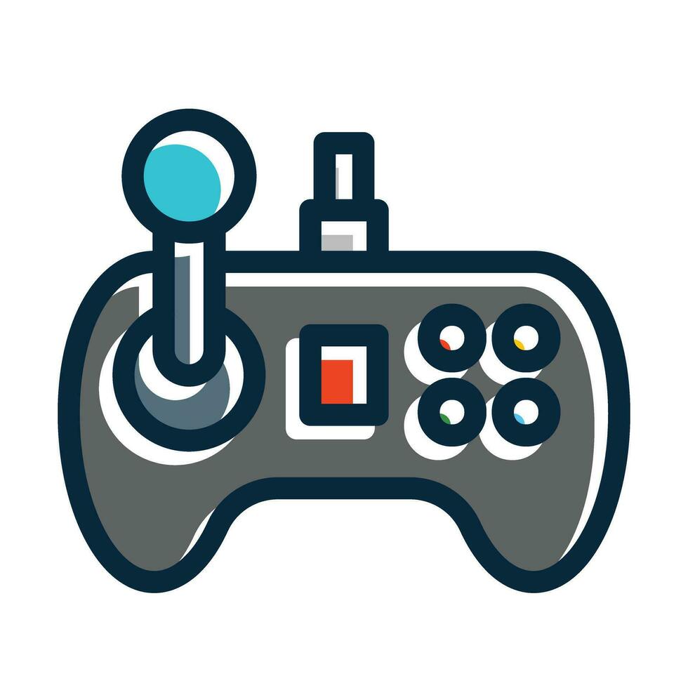 Gaming Vector Thick Line Filled Dark Colors