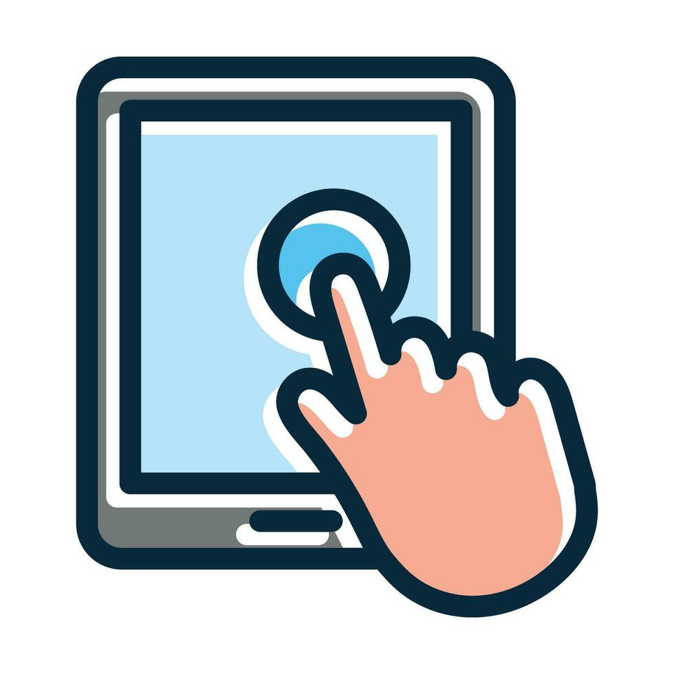 Touch Screen Vector Thick Line Filled Dark Colors