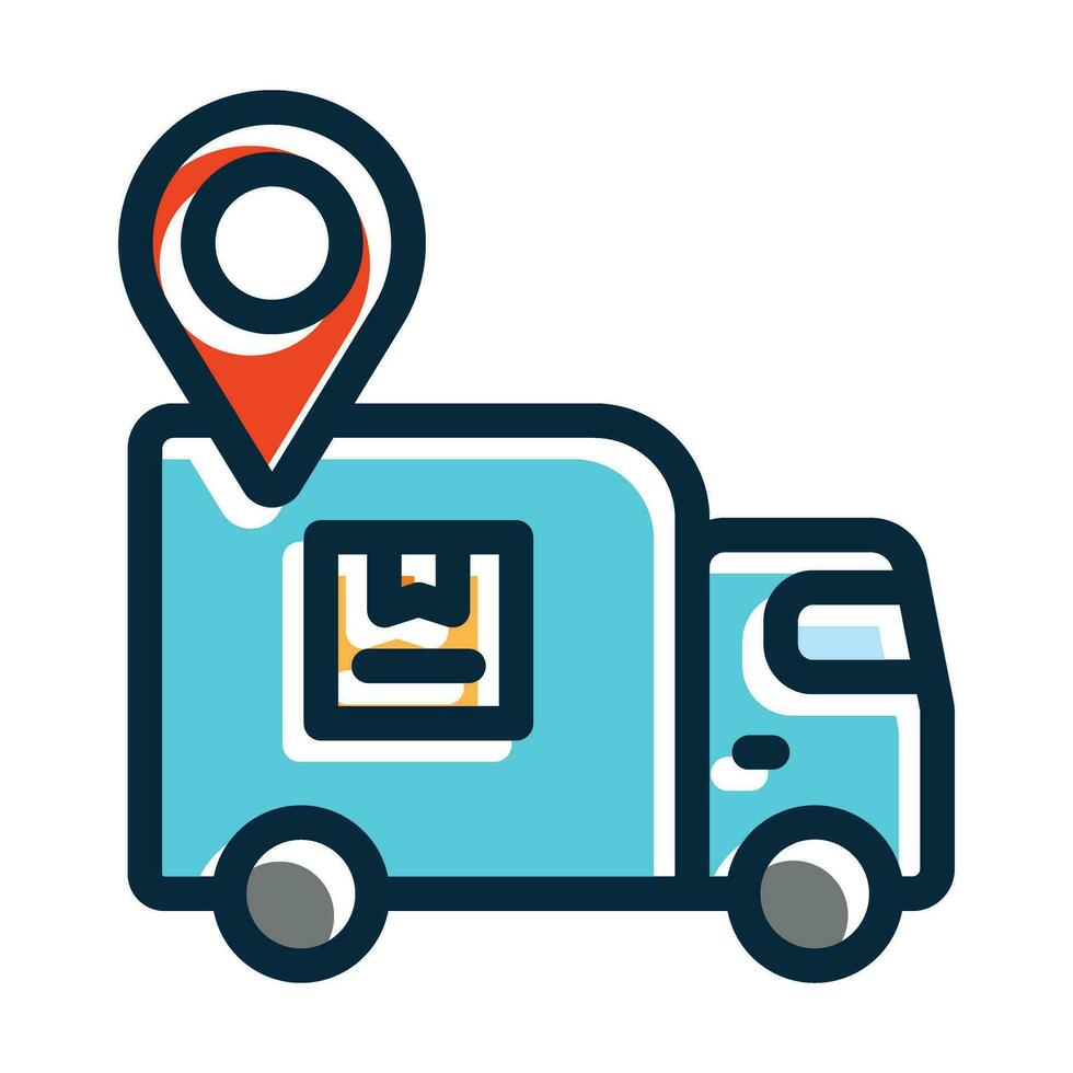 Tracking Vector Thick Line Filled Dark Colors
