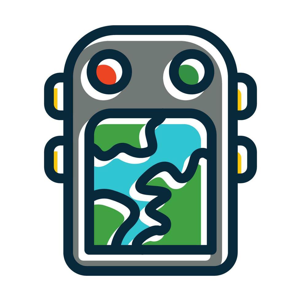 Gps Vector Thick Line Filled Dark Colors