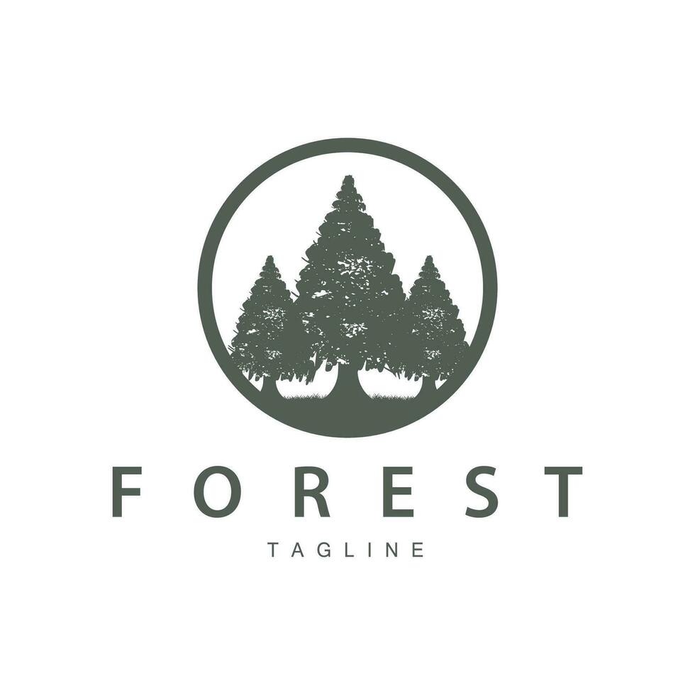 bosque logo, selva aventuras sencillo diseño vector, ilustración modelo vector