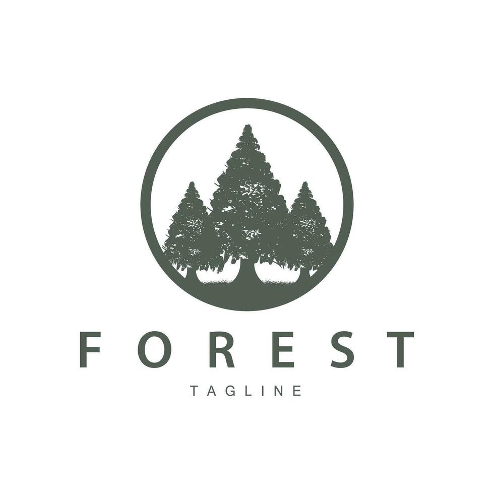 Forest Logo, Jungle Adventure Simple Design Vector, Illustration Template vector