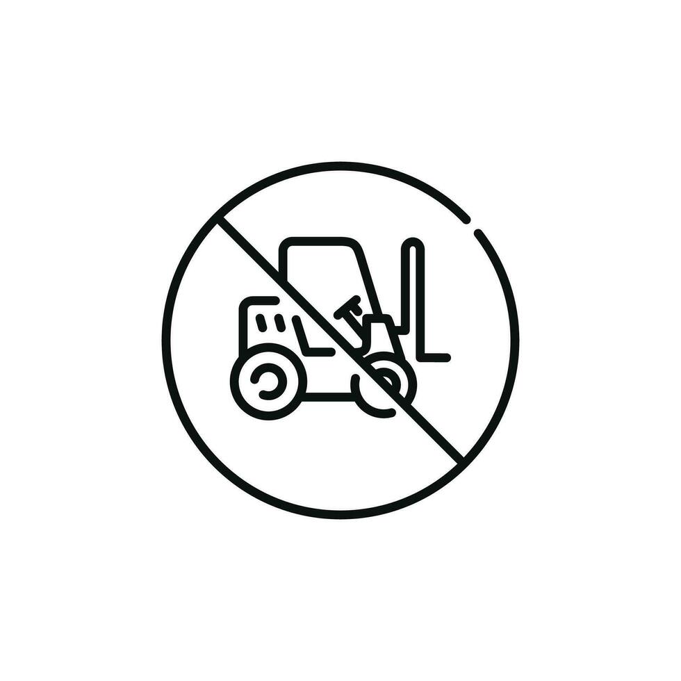 No forklift line icon sign symbol isolated on white background vector