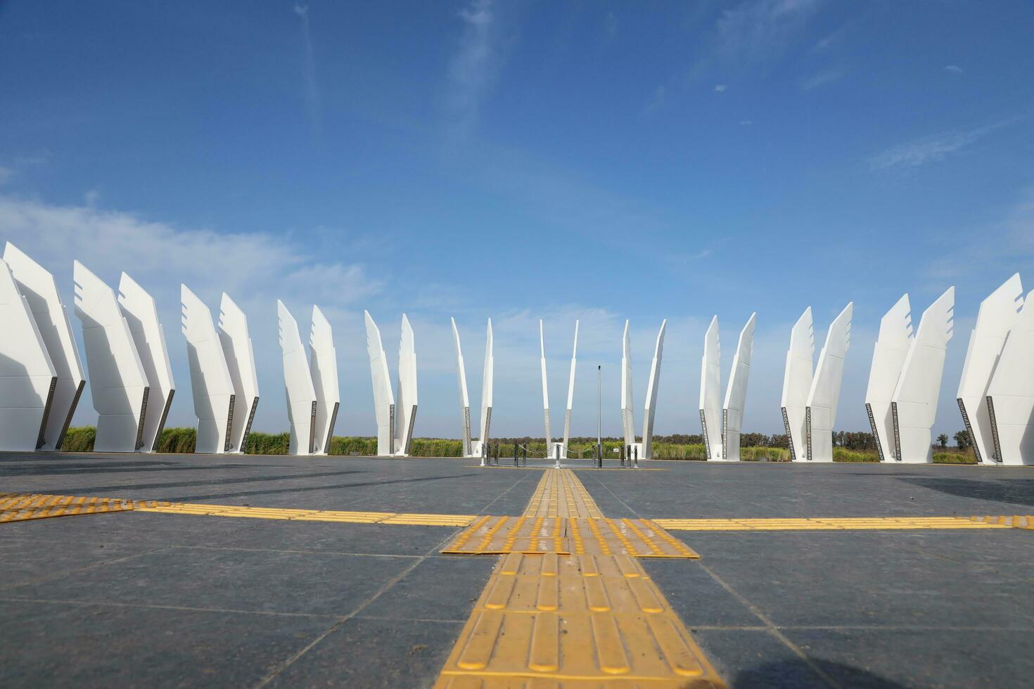CHERKASY, UKRAINE - OCTOBER 20, 2021 Maryanivka Geographic Center - Heart of Ukraine art object in Cherkasy Region in honor of the 30th anniversary of Independence photo
