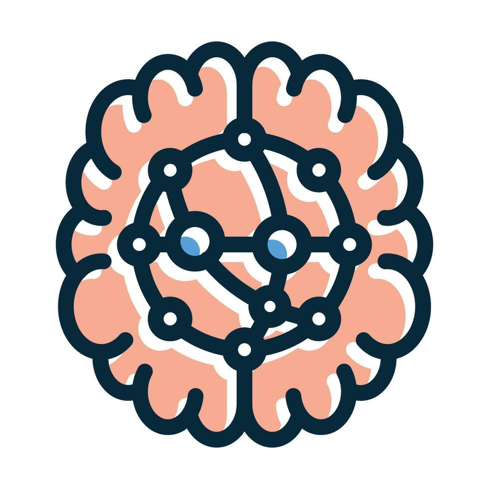 Artificial Intelligence Vector Thick Line Filled Dark Colors