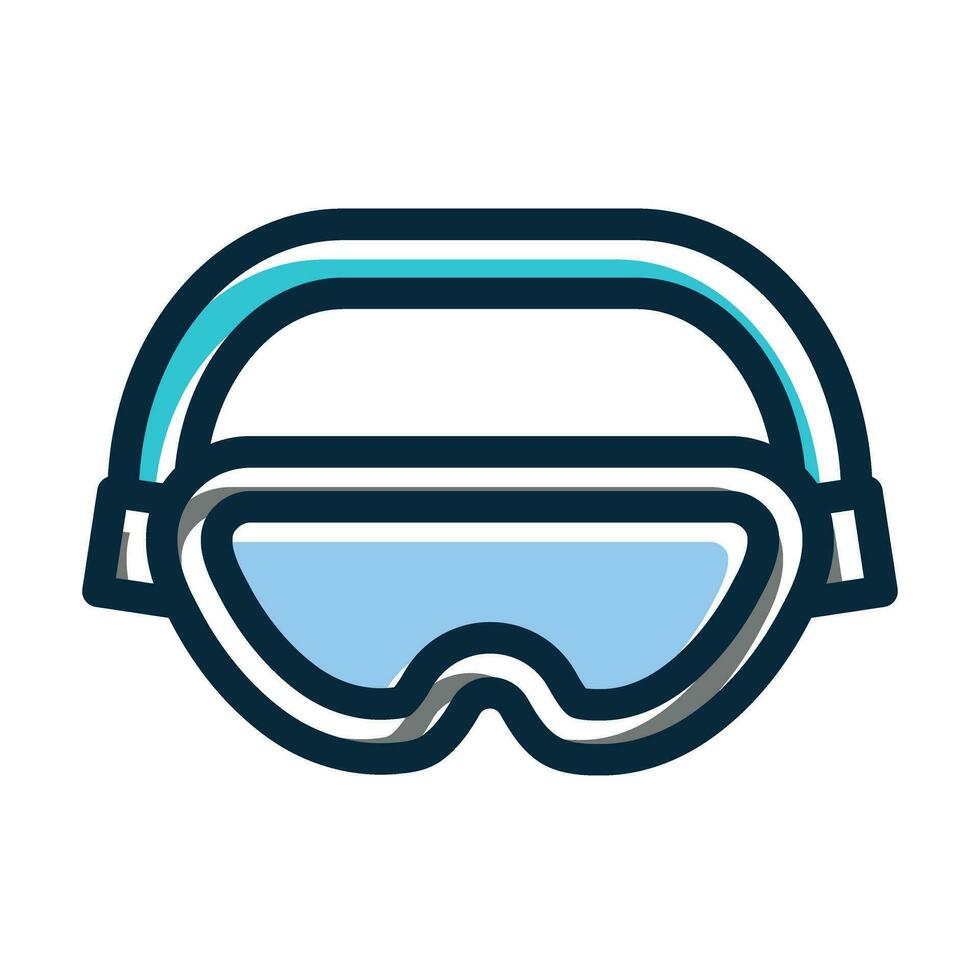 Safety Goggle Vector Thick Line Filled Dark Colors