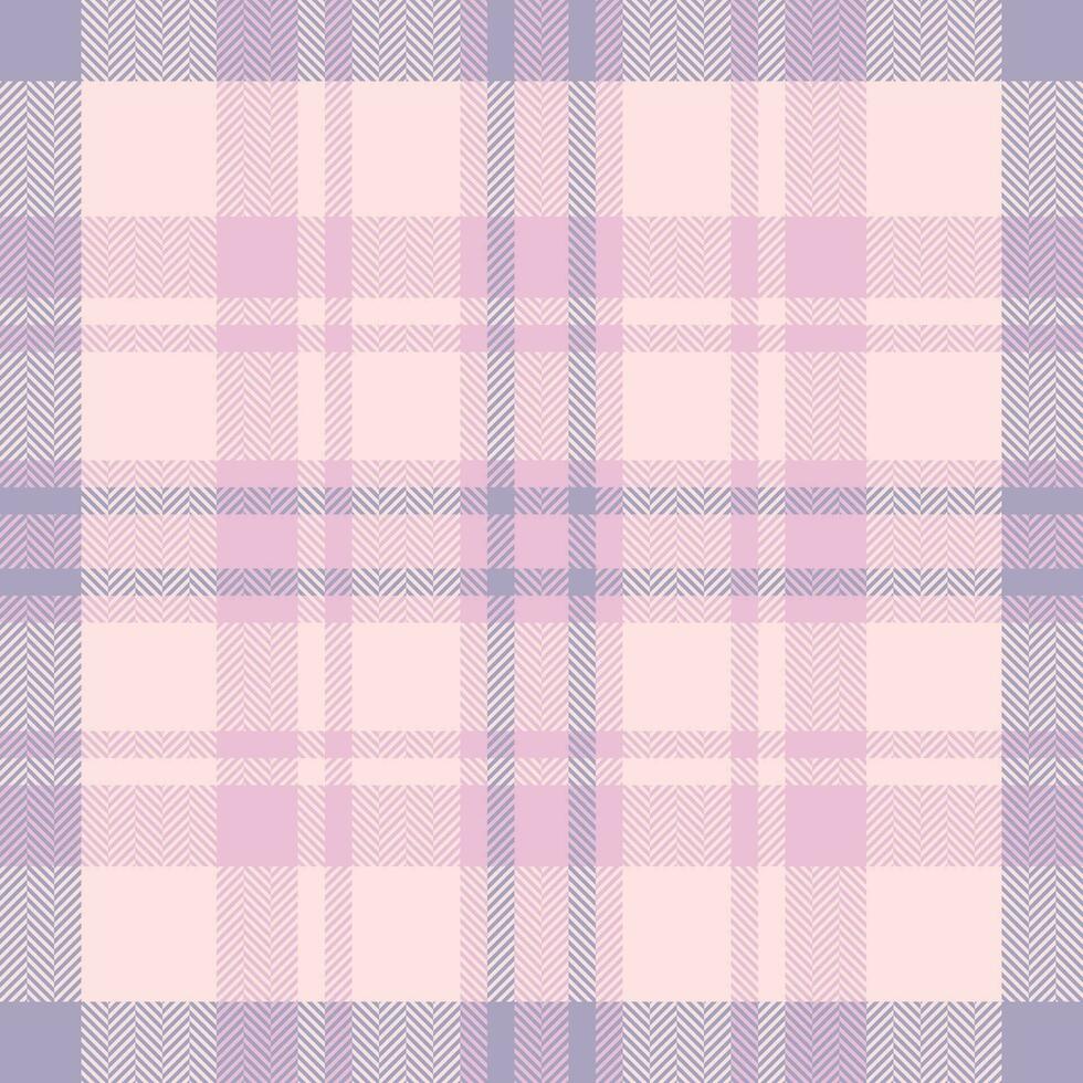 Plaid check pattern in pink. Seamless fabric texture. Tartan textile print. vector