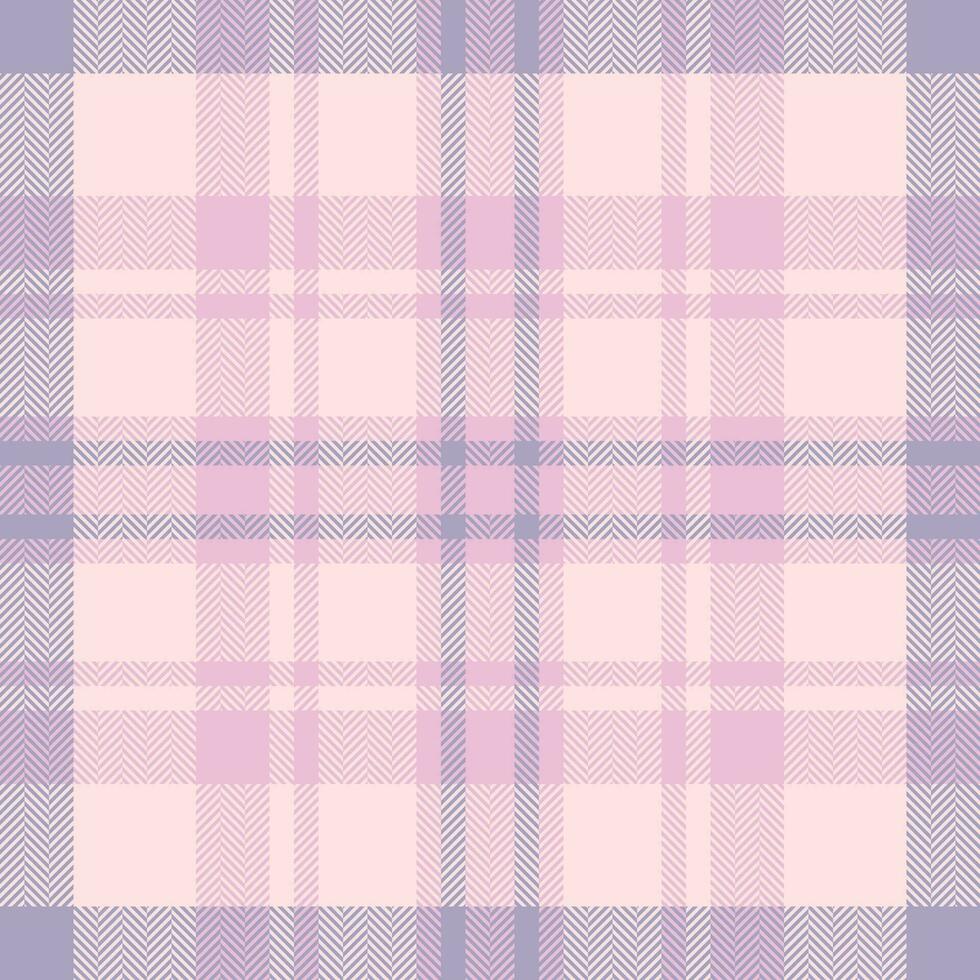 Plaid check pattern in pink. Seamless fabric texture. Tartan textile print. vector