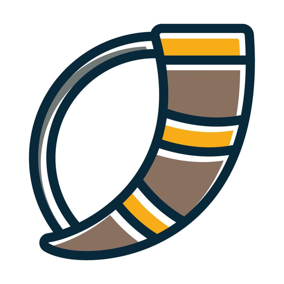 Drinking Horn Vector Thick Line Filled Dark Colors