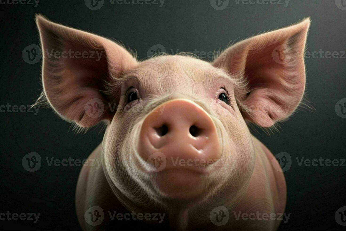 Close up Pig. background. AI Generative Pro Photo