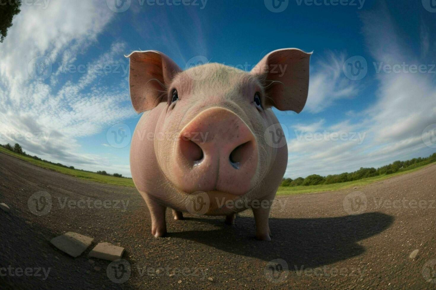 Close up Pig. background. AI Generative Pro Photo