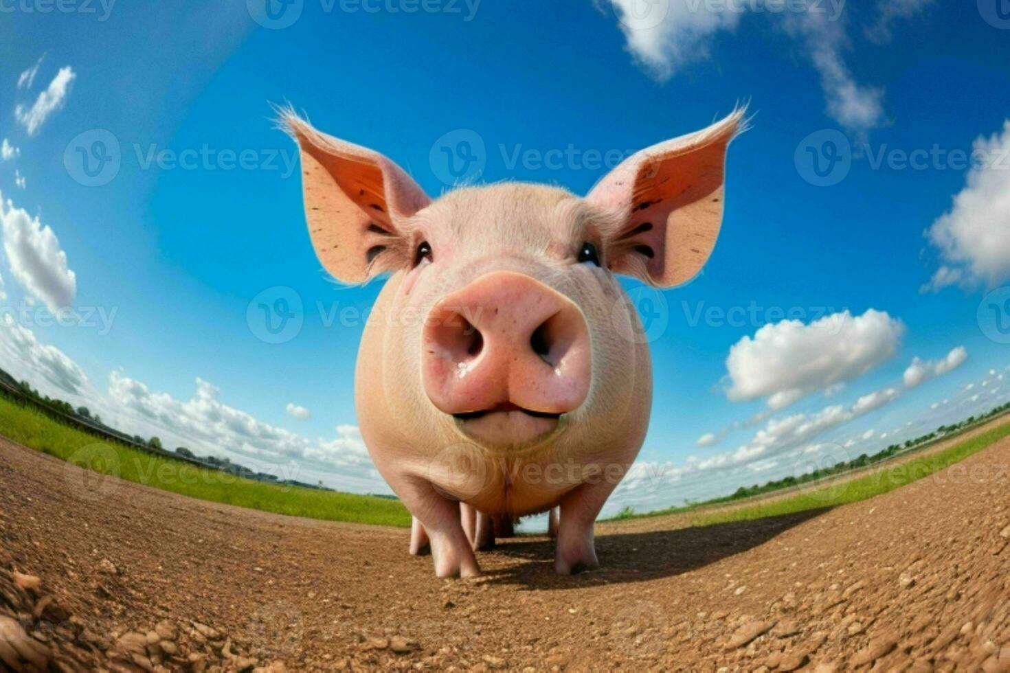 Close up Pig. background. AI Generative Pro Photo