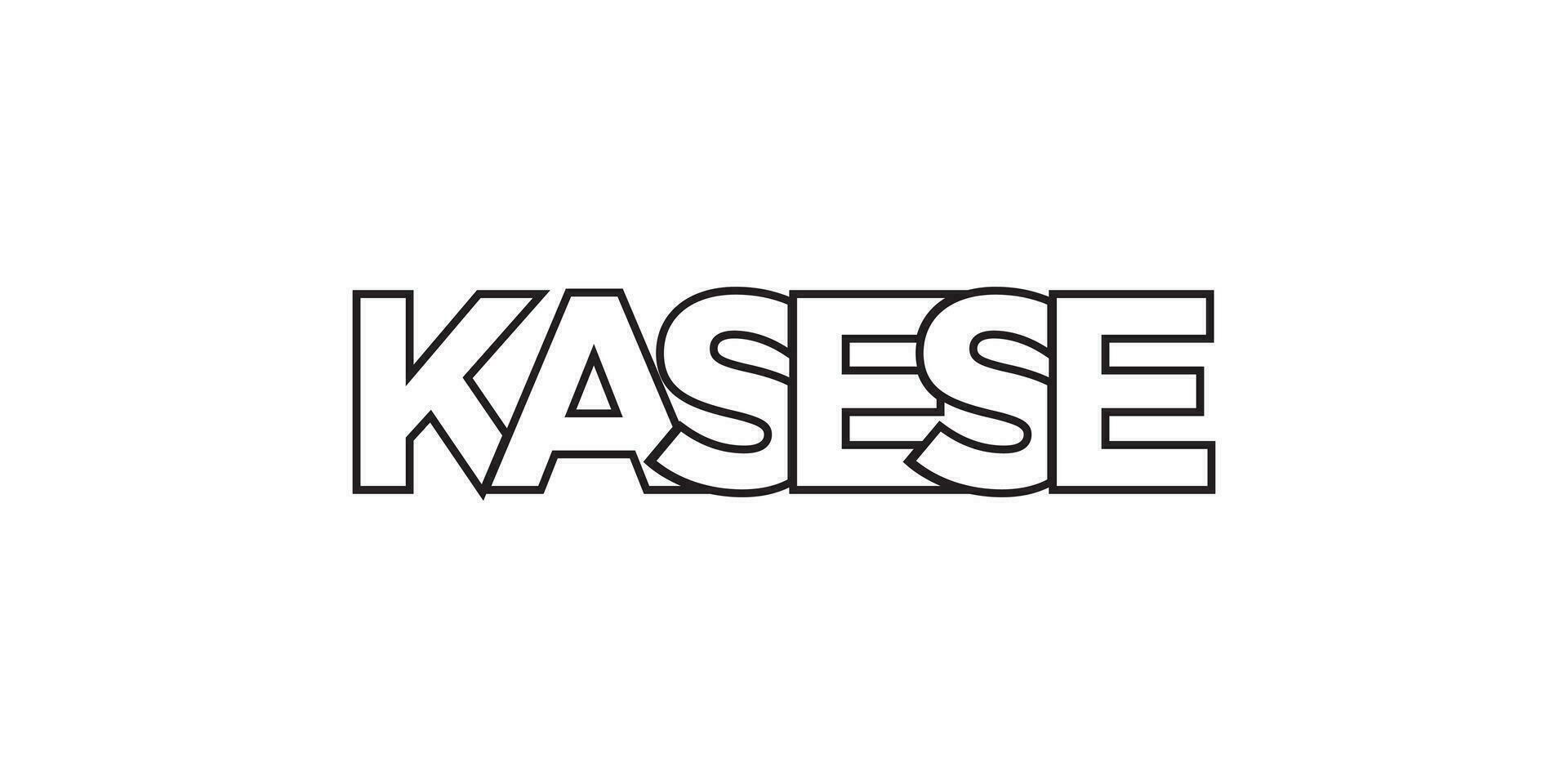 Kasese in the Uganda emblem. The design features a geometric style, vector illustration with bold typography in a modern font. The graphic slogan lettering.