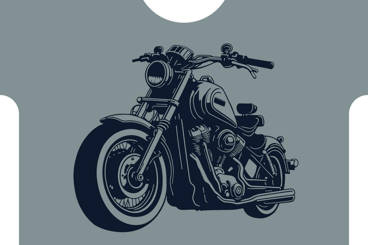 Classic motorcycle vector illustration. Motor bike for logo, biker club emblem, sticker, t shirt design print.