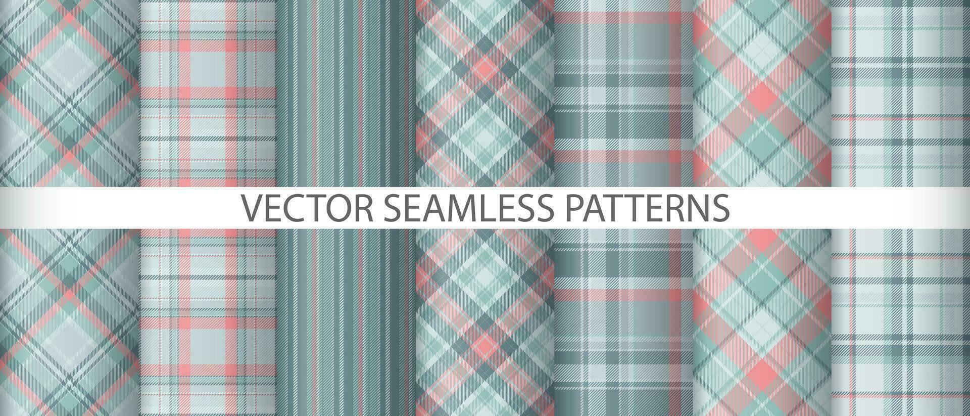 Set background check textile. Texture plaid pattern. Tartan seamless fabric vector. vector