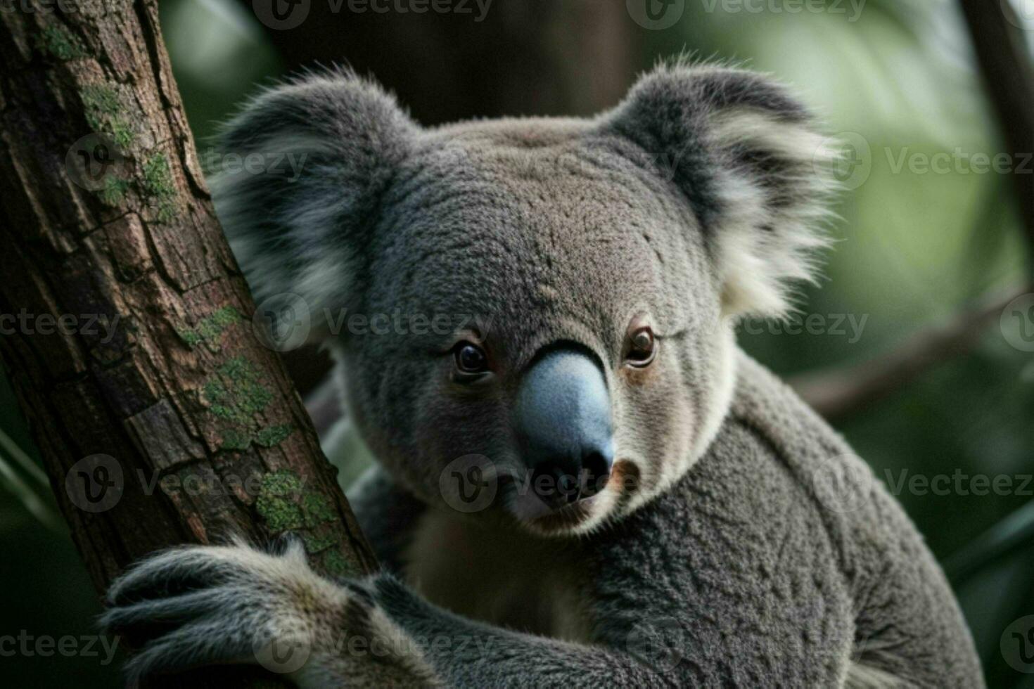 Koala in a tree. background. AI Generative Pro Photo