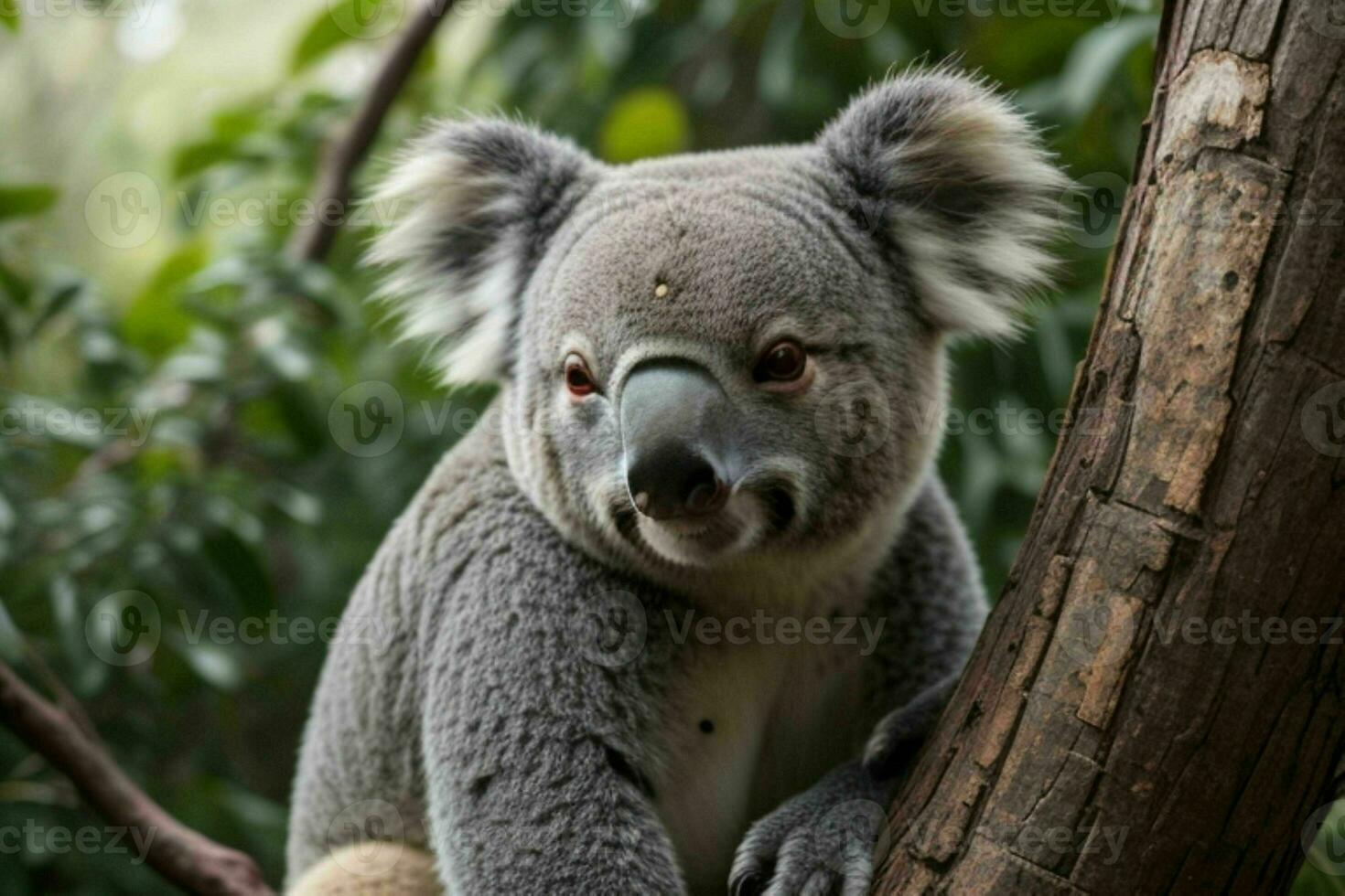 Koala in a tree. background. AI Generative Pro Photo