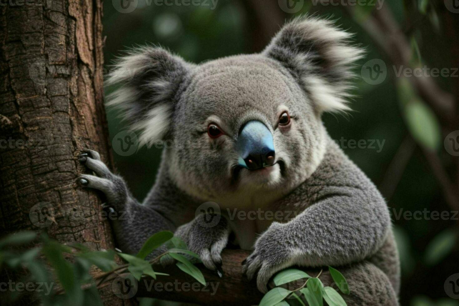 Koala in a tree. background. AI Generative Pro Photo