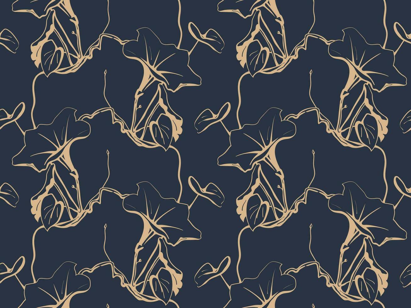 Floral pattern seamless vector background. Foliage and flower wallpaper design of nature.