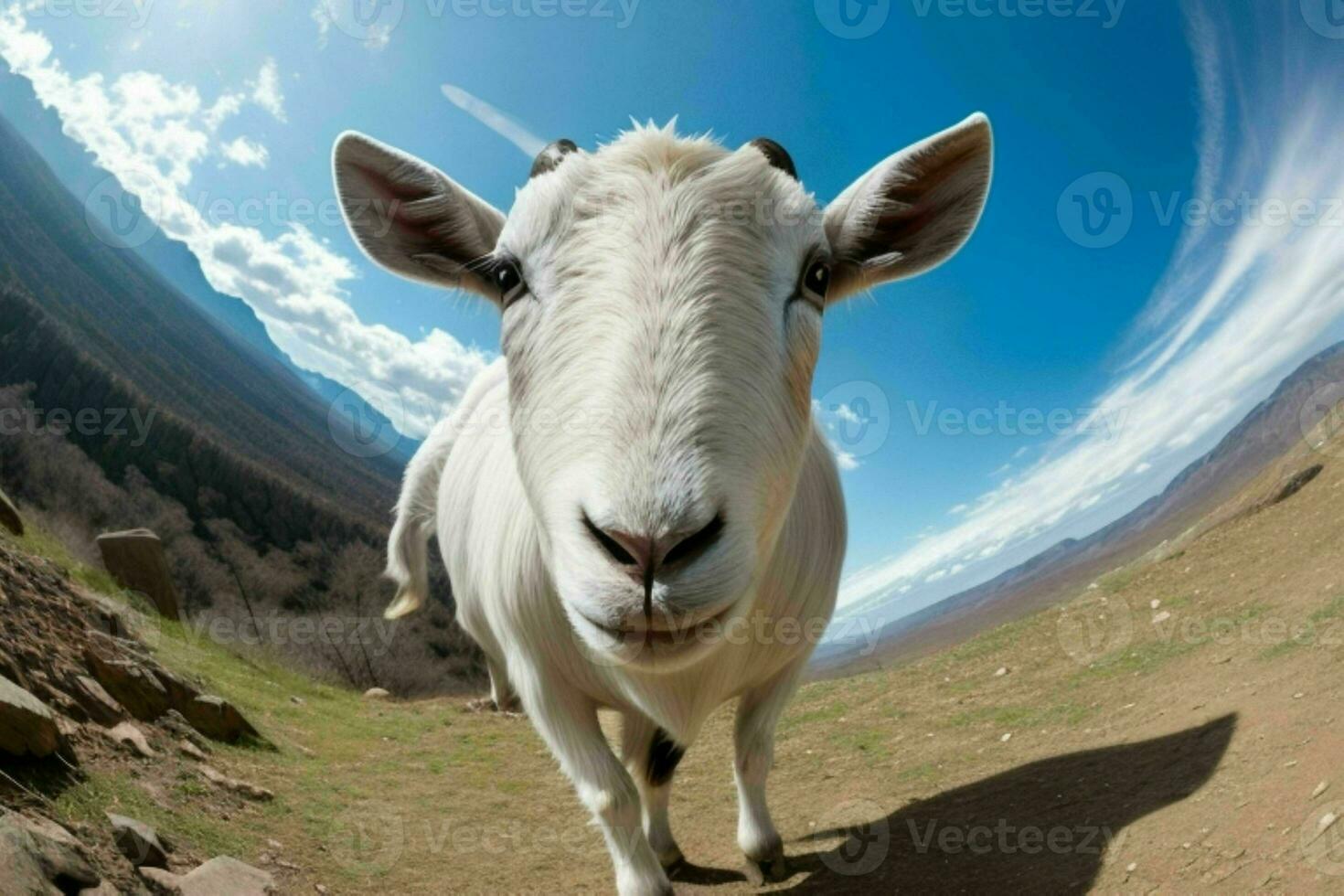 Goat. background. AI Generative Pro Photo