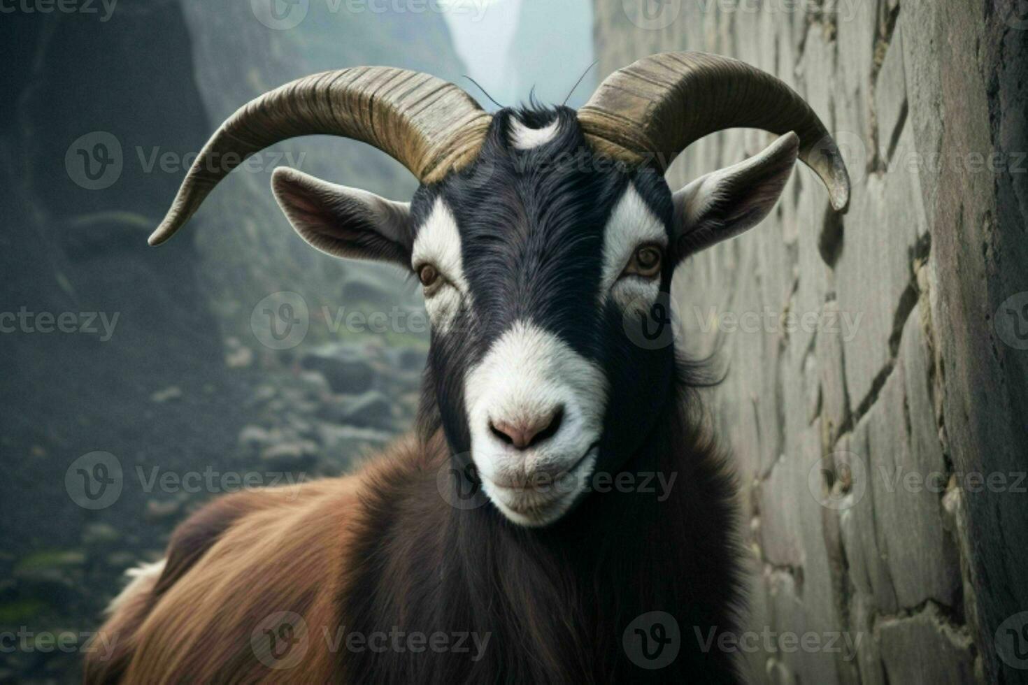 Goat. background. AI Generative Pro Photo