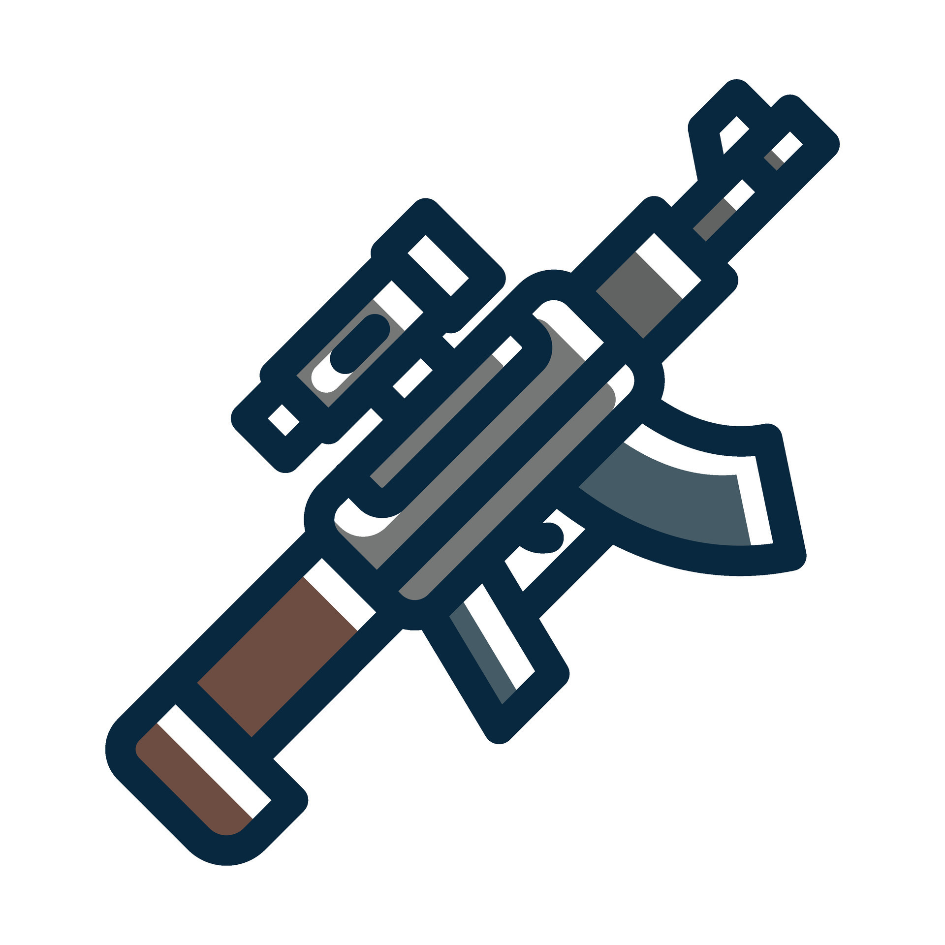 Light Machine Gun Vector Thick Line Filled Dark Colors 33543589 Vector